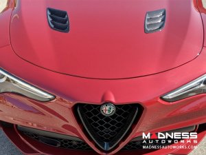 Alfa Romeo Stelvio Hood Air Vent Trim Kit - Quadrifoglio - Carbon Fiber Alfa Romeo Stelvio Hood Air Vent Trim Kit - Quadrifoglio - Carbon Fiber